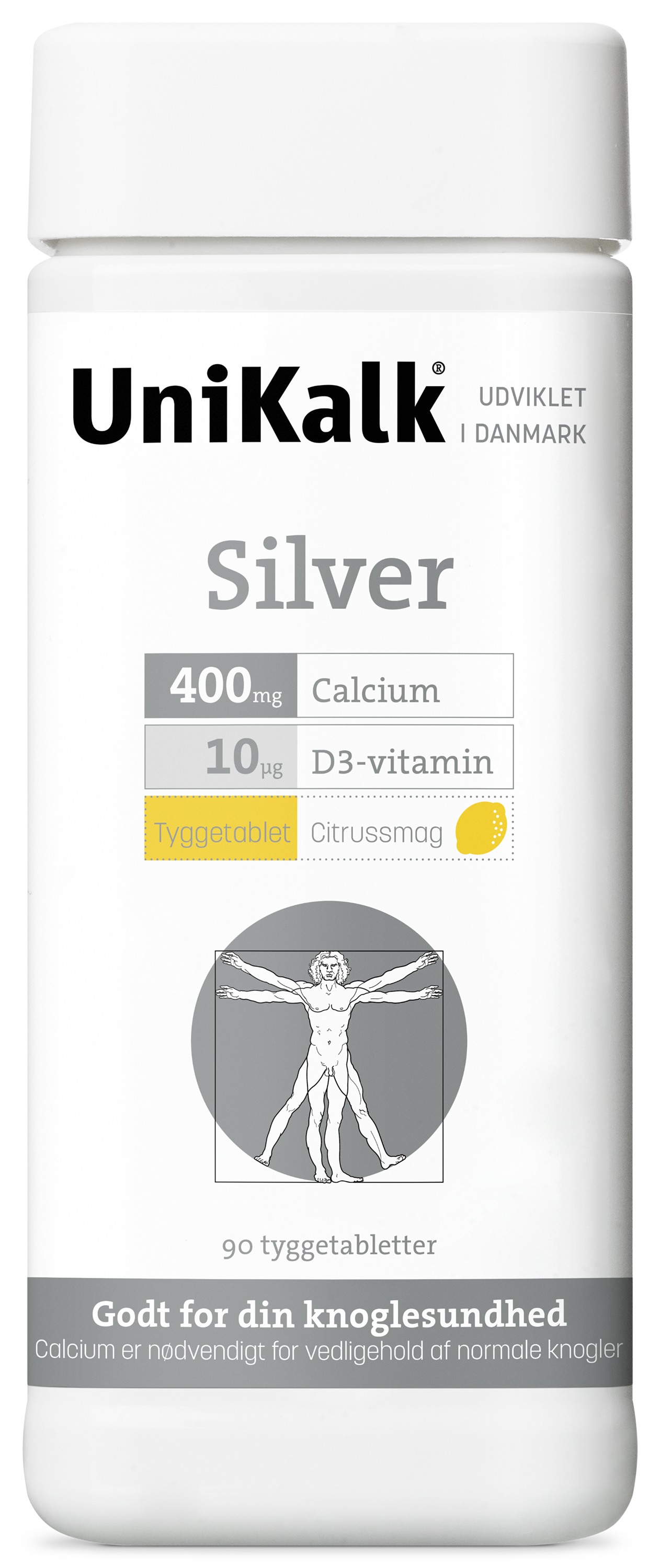 UniKalk Silver Citrus Tyggetablet Packshot (1)